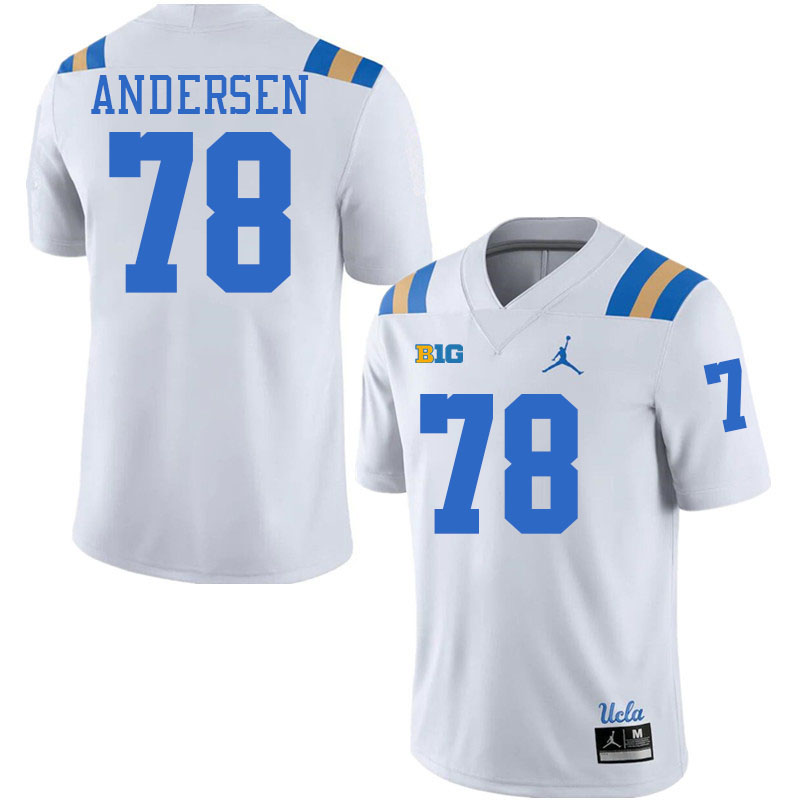 Men #78 Walker Andersen UCLA Bruins College Football Jerseys Stitched-White